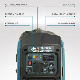 Generator inwerterowy LPG/benzyna Könner & Söhnen KS 2000iG S