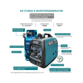 LPG/Benzin-Inverter-Generator Könner & Söhnen KS 3100iG S