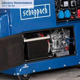 Dieselgenerátor SG5200D Scheppach - 7,7PS | 5000W | elektrický start | 2x 230V, 1x 400V zásuvka