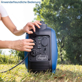 Generador de corriente inversor SG2500i Scheppach - 2000W | 2x enchufe 230V / 2x USB tipo A (carga rápida)